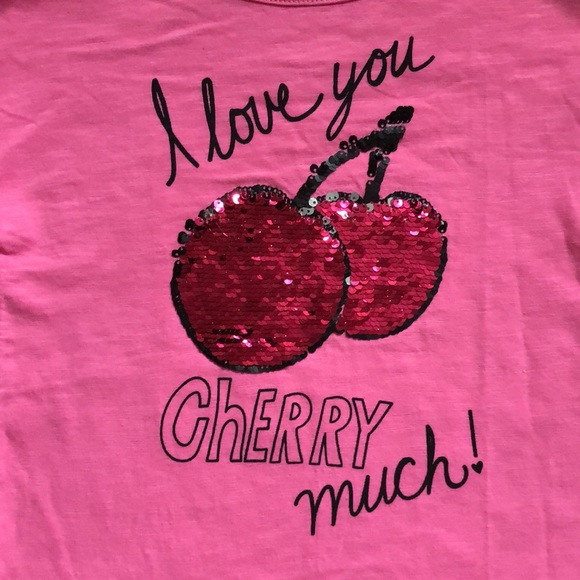 P.S. from Aeropostale “I love you cherry much” flip sequin tee with tie sleeves - Picture 2 of 6